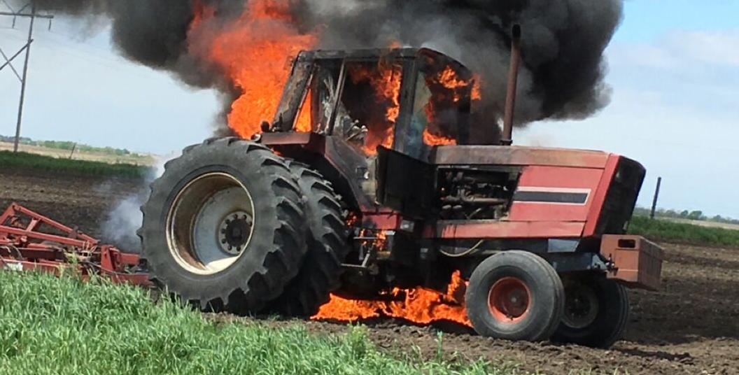 Farmer escapes tractor fire